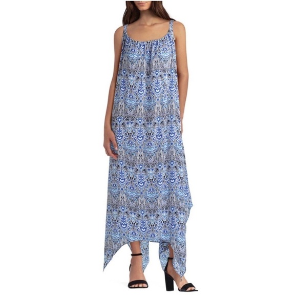 Gigi Parker‎ Sleeveless Handkerchief Hem Maxi Dress - Picture 1 of 12